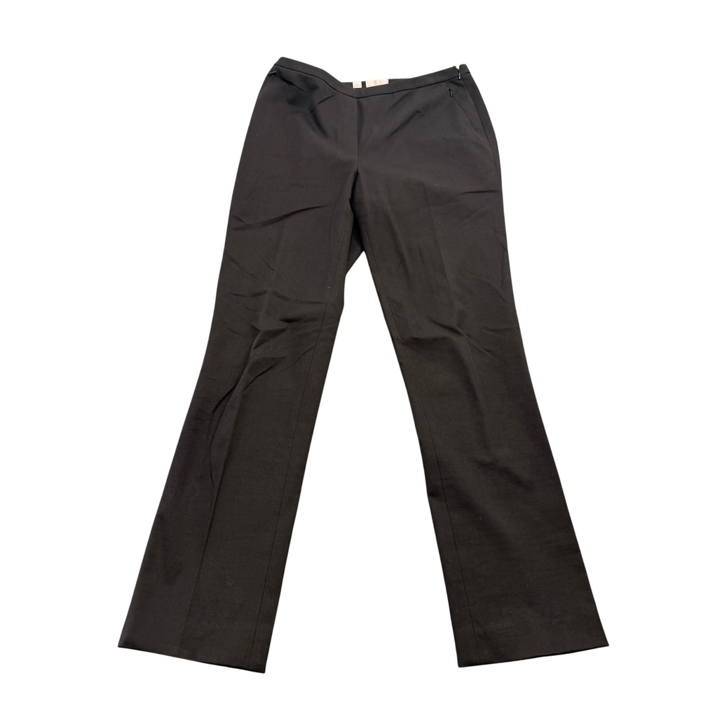 Carlisle New York Womens Black Dress Pants Side Zip Straight Leg Size 10